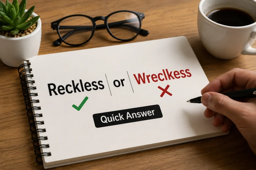 Reckless or Wreclkess : Quick Answer