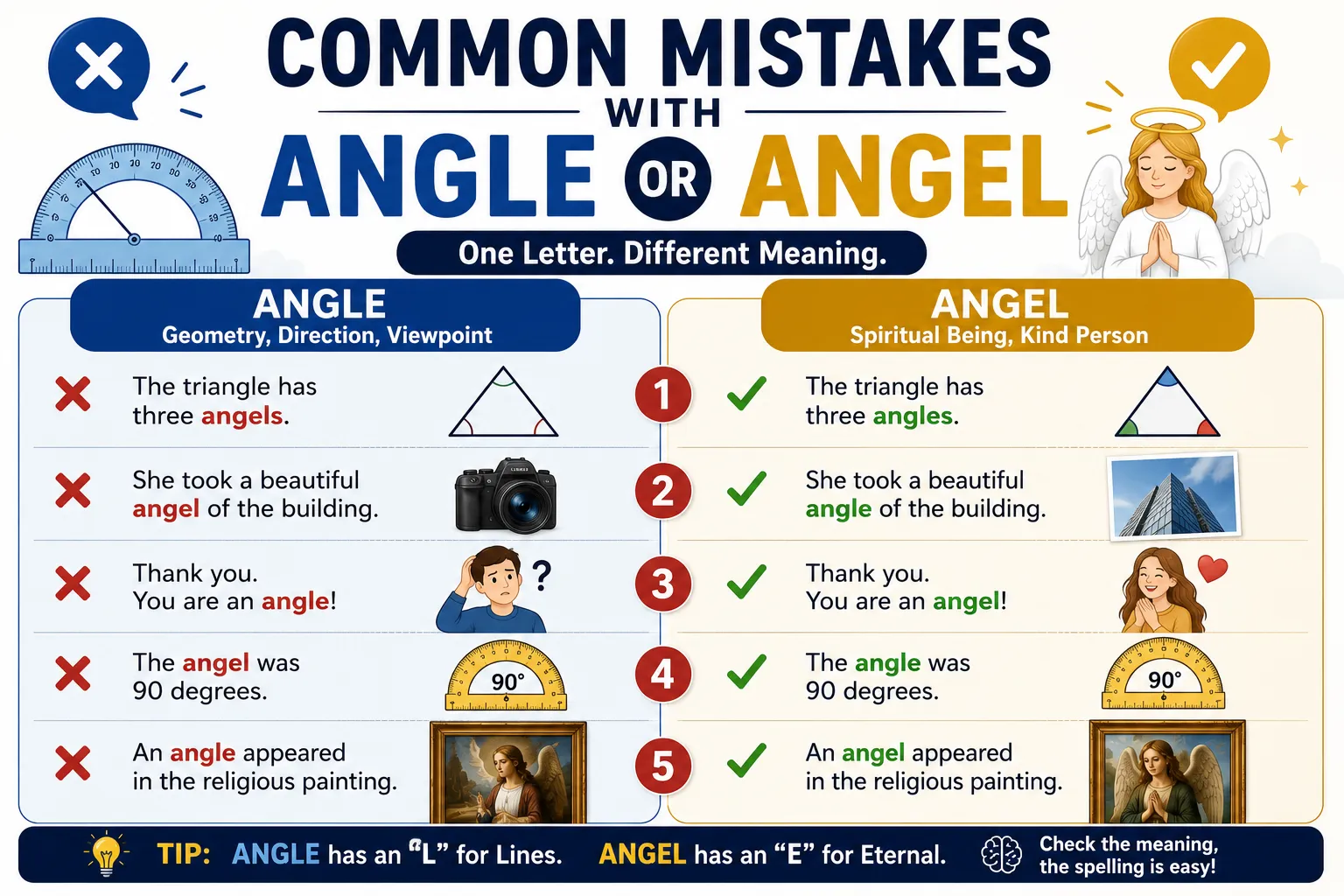 Common Mistakes with Angle or Angel