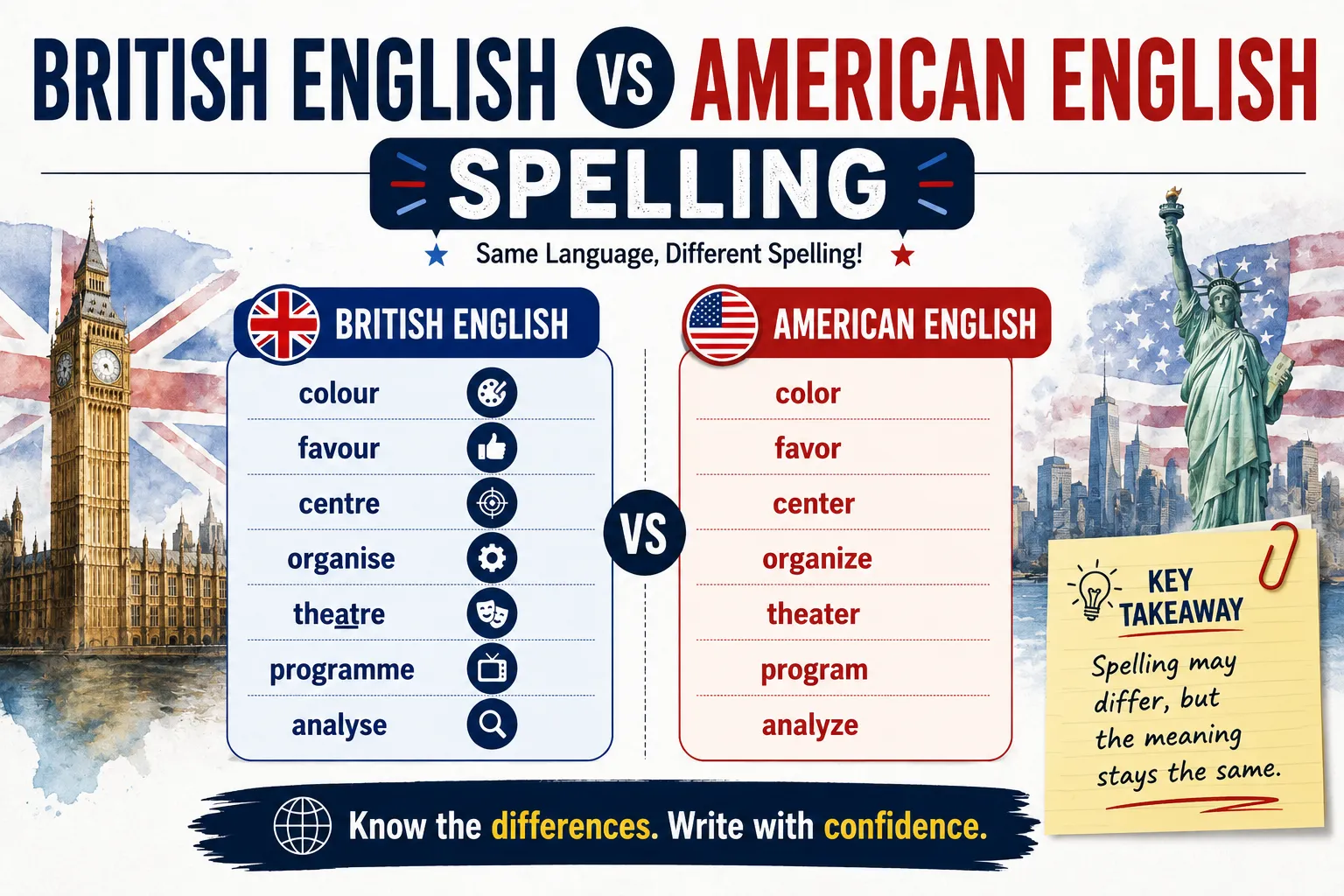 British English vs American English Spelling