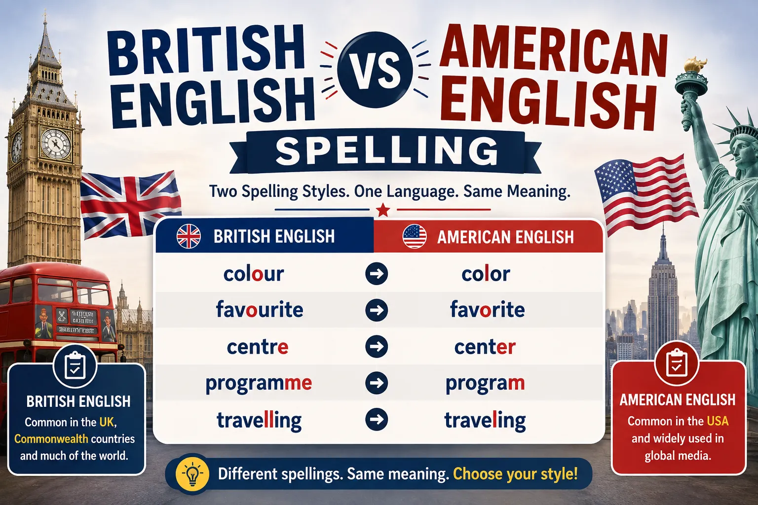 British English vs American English Spelling