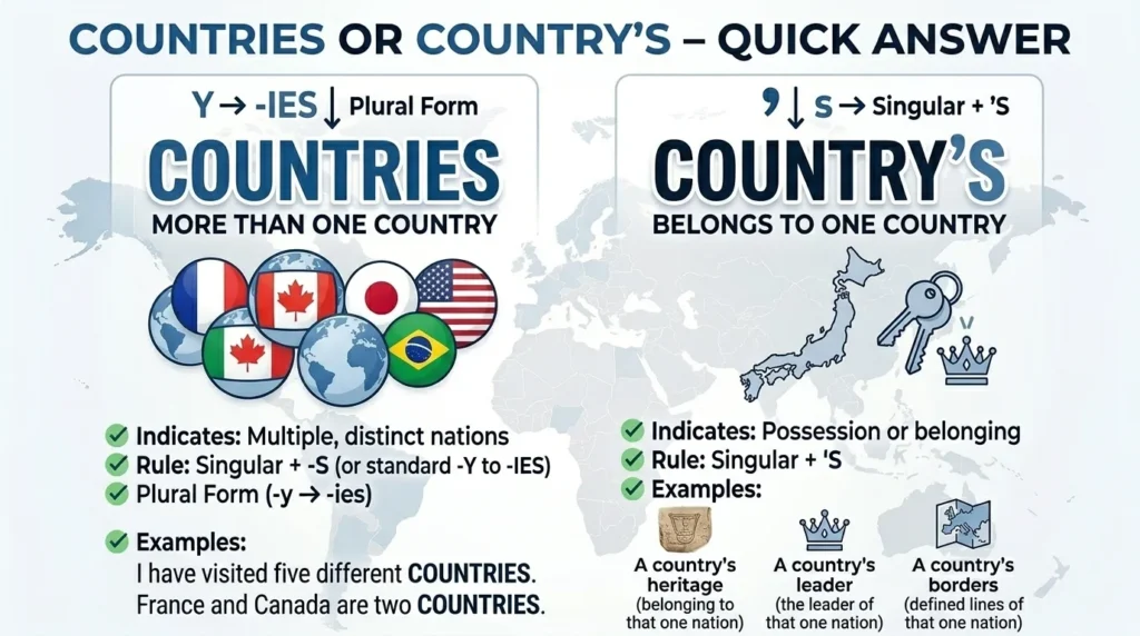 Countries or Country’s: Quick Answer