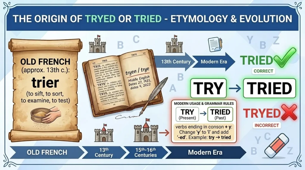 The Origin of Tryed or Tried