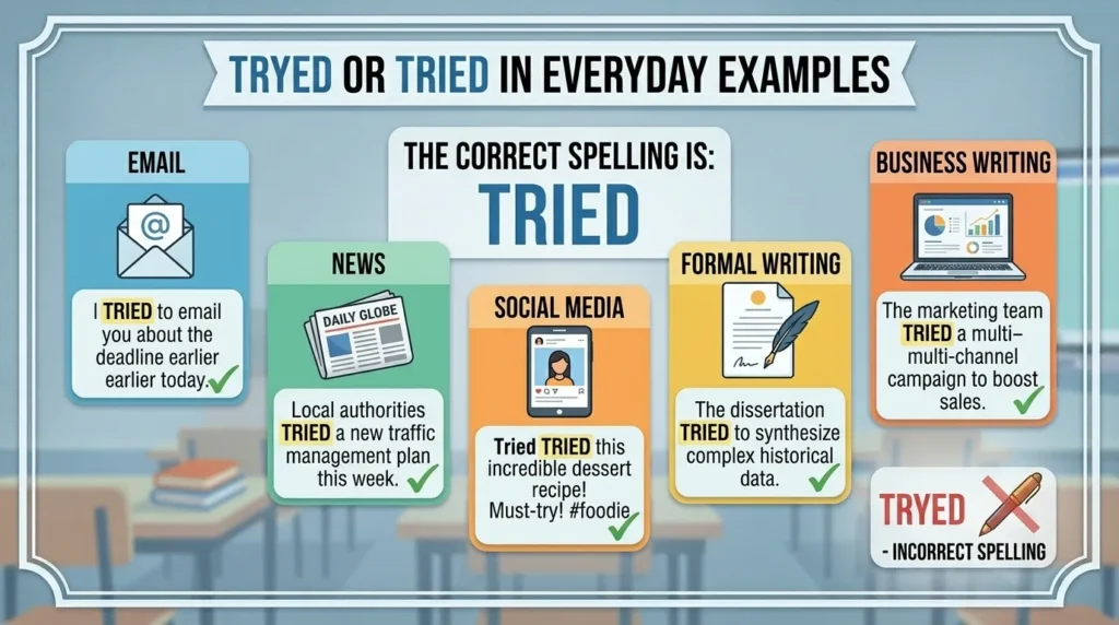 Tryed or Tried in Everyday Examples