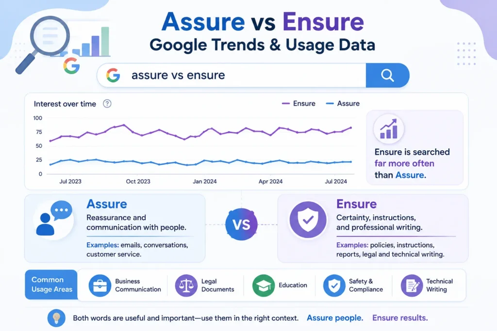 Assure vs Ensure Google Trends & Usage Data