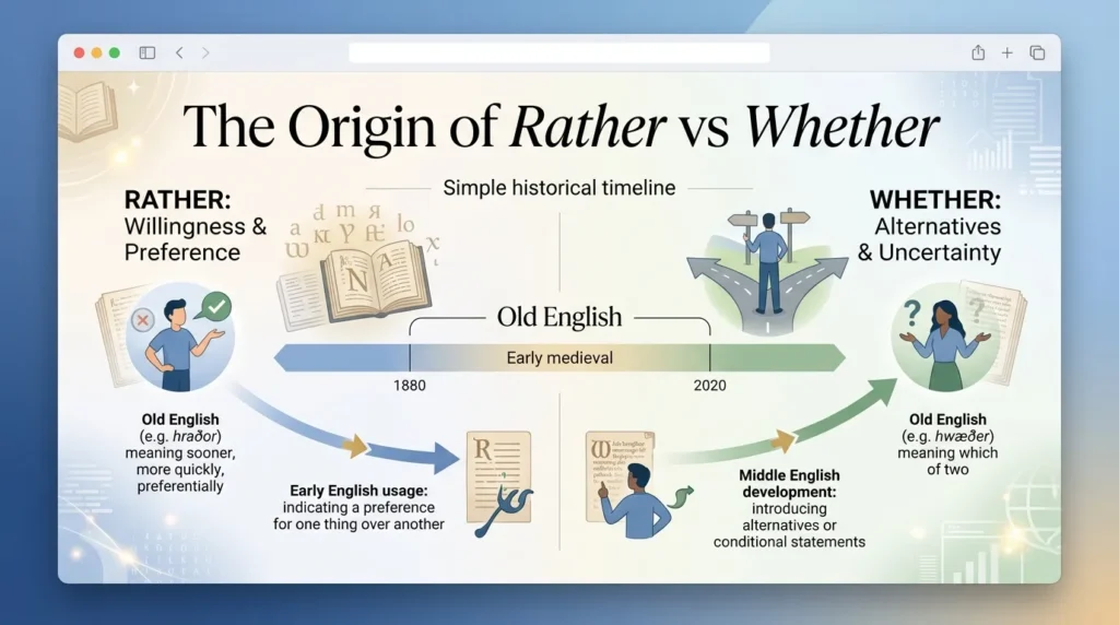 The Origin of Rather vs Whether