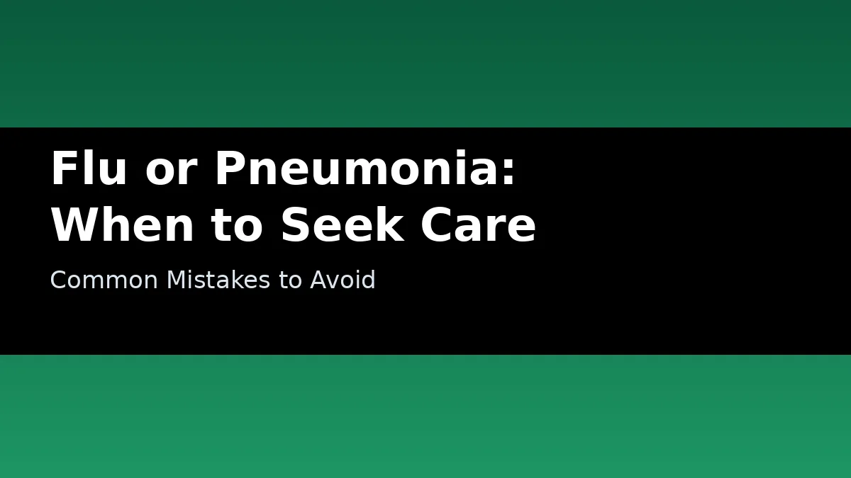 Flu or Pneumonia: When to Seek Care - Common Mistakes to Avoid