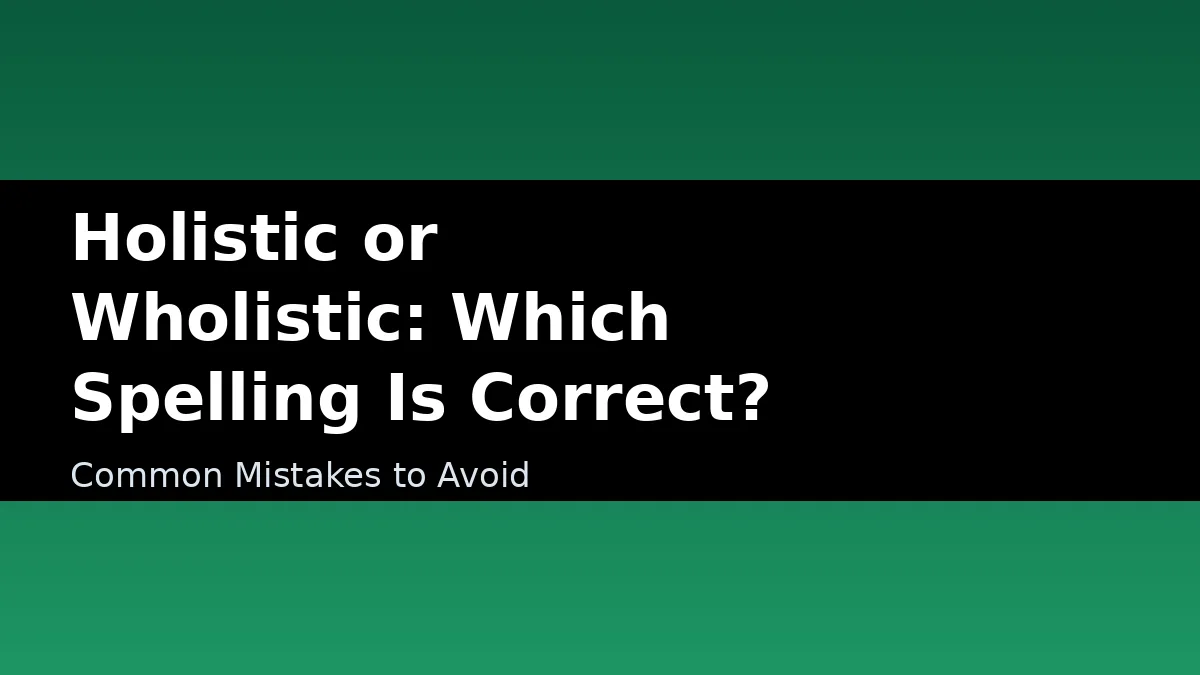Holistic or Wholistic: Which Spelling Is Correct? - Common Mistakes to Avoid