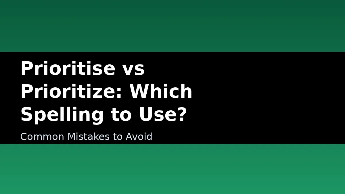 Prioritise vs Prioritize: Which Spelling to Use? - Common Mistakes to Avoid